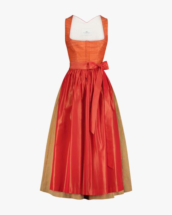 Dirndl lang mit Seidenschürze für Damen von LODENFREY München 1842 in Orange undGrün. Das Modell besticht dank des gewebten Seiden-Mieders sowie der.... Mehr Details bei Lodenfrey.com!