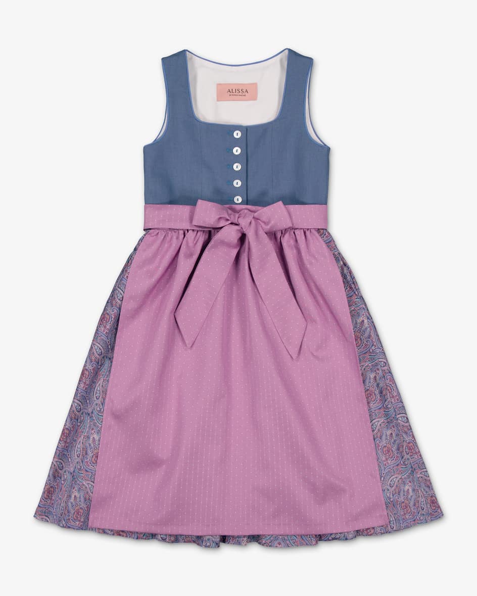 Scarlett Dirndl mit Schürze für Mädchen von Alissa by Kinga Mathe in Blau undMauve. Seit 2008 begeistert Kinga Mathe mit besonderen.... Mehr Details bei Lodenfrey.com!