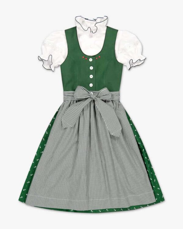 Katharina Dirndl mit Bluse und Schürze für Mädchen von Pacher in Dunkelgrün undWeiß. Das Modell punktet mit niedlich besticktem Leinen-Mieder sowie.... Mehr Details bei Lodenfrey.com!