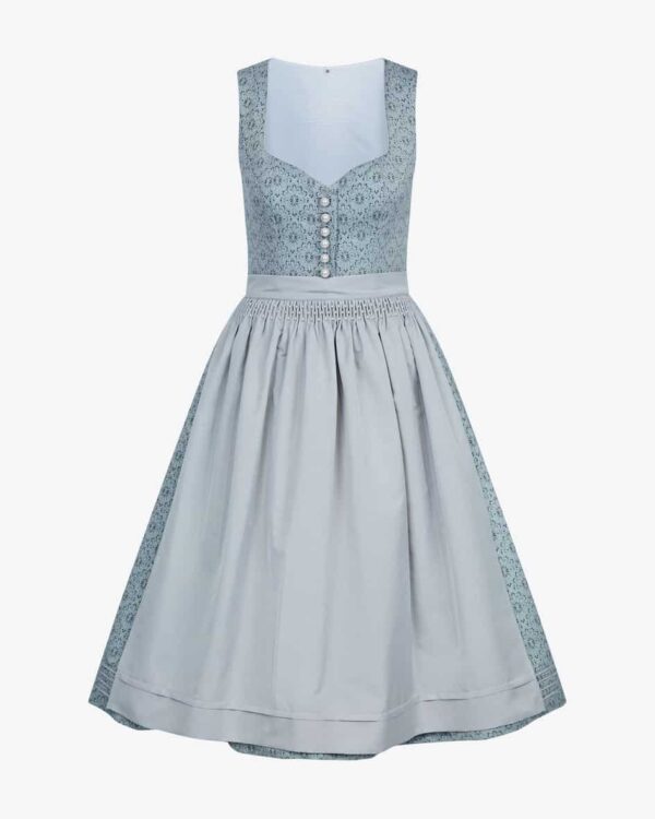 Leonstein Midi-Dirndl mit Schürze für Damen von Sportalm in Hellblau und Silber.Dank raffiniertem Allover-Dessin sowie dem in Falten gelegten Rock.... Mehr Details bei Lodenfrey.com!