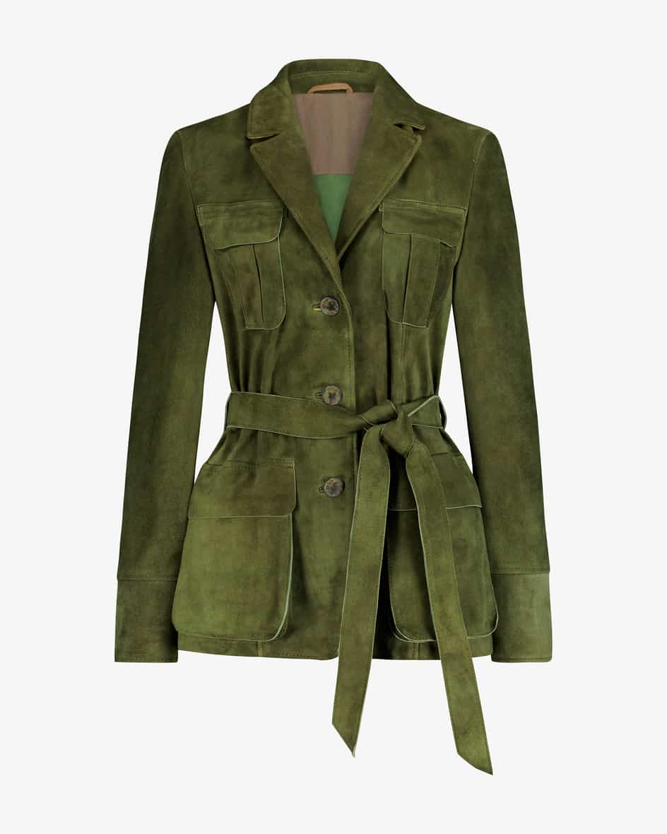 Arusha Trachten-Lederblazer für Damen von Meindl in Irishgreen. Meindl beweistwieder einmal den stilvollen Umgang mit Leder. Dieses Modell aus weicherZiegenleder-Qualität begeistert durch die elegante Aufmachung