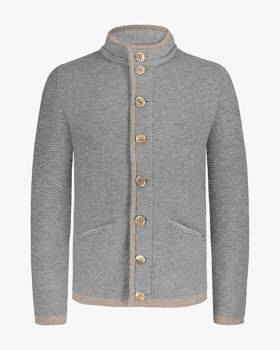 Reichenhall Trachten-Strickjacke für Herren von Schorsch Hackl in Grau undBeige. Klassisch gestrickt und aus hochwertiger Lammwolle.... Mehr Details bei Lodenfrey.com!