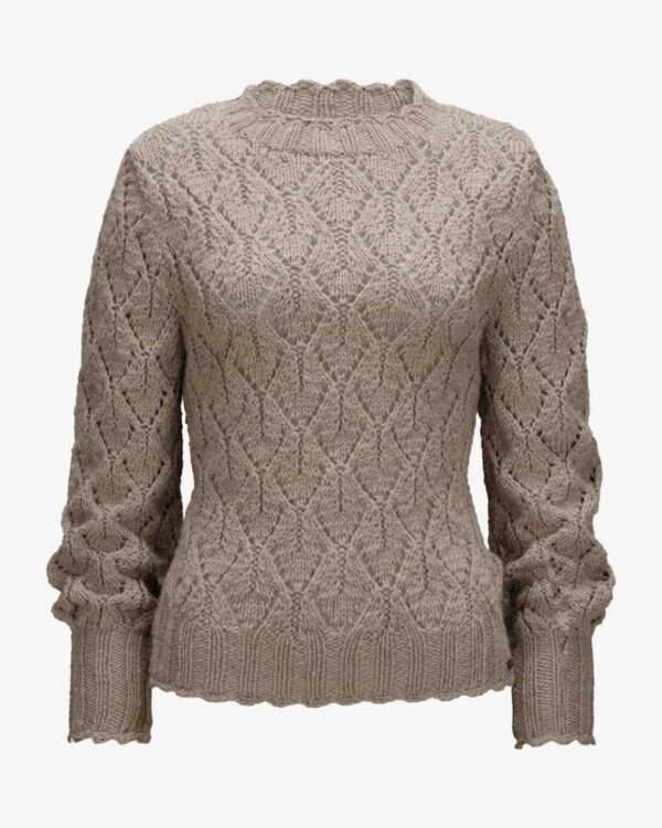 Trachten-Pullover für Damen von Pezzo in Beige. Mit diesem Modell aus angenehmemMerinowoll-Mix wird ein traditioneller Trachten-Liebling geschaffen