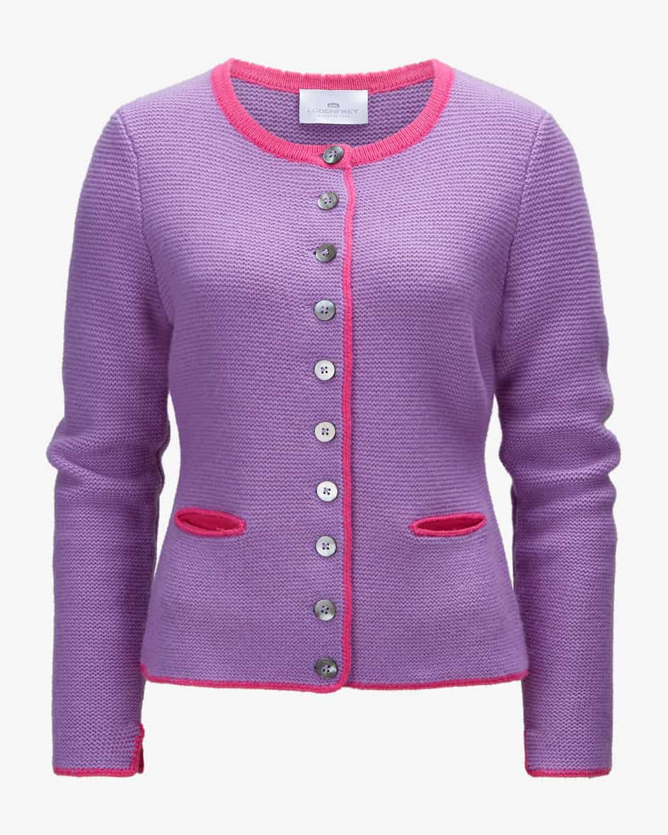 Trachten-Cashmere-Strickjacke für Damen von LODENFREY München 1842 in Violettund Pink. Tradition und Moderne in perfektem Zusammenspiel - Die.... Mehr Details bei Lodenfrey.com!