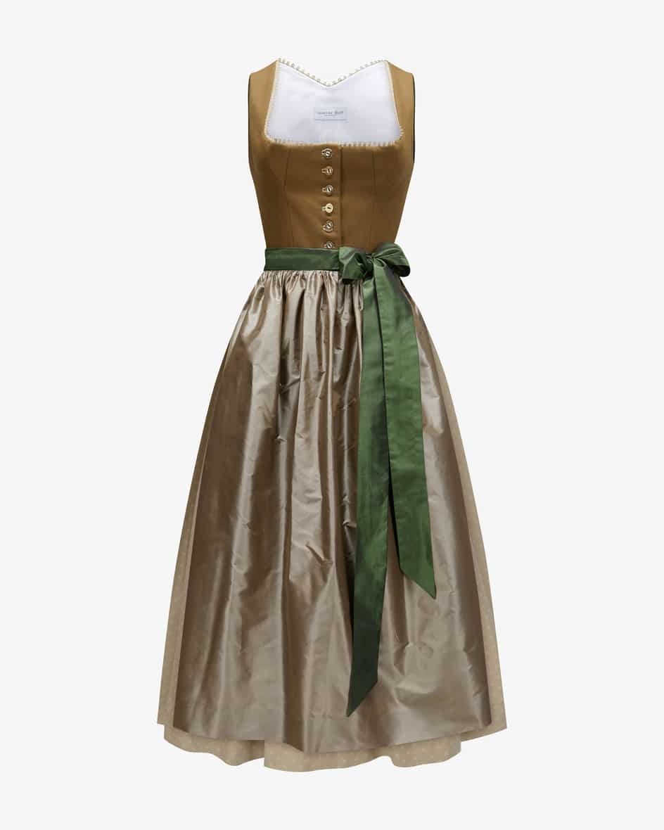 Dirndl lang mit Seidenschürze für Damen von Susanne Spatt in Braun und Taupe.Alle Dirndl von Susanne Spatt werden stets aus hochwertigen.... Mehr Details bei Lodenfrey.com!