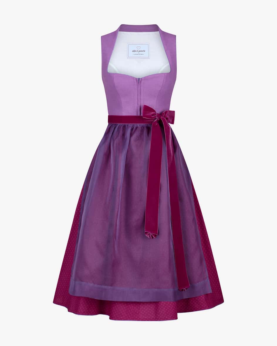 Midi-Dirndl mit Seidenschürze für Damen von Silk & Pearls in Violett. Dasexklusiv bei Lodenfrey erhältliche Modell überzeugt im angesagten.... Mehr Details bei Lodenfrey.com!