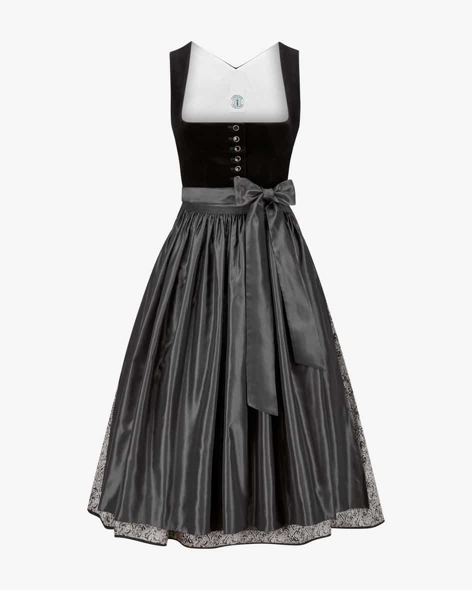 Biana Midi-Dirndl mit Schürze für Damen von Tostmann in Schwarz und Grau.Trachten-Handwerk aus Österreich - Das traditionelle Modell überzeugt.... Mehr Details bei Lodenfrey.com!